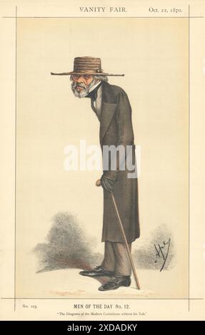 EITELKEIT FAIR SPIONAGE CARTOON Thomas Carlyle 'die Diogenes der modernen…' Essays 1870 Stockfoto