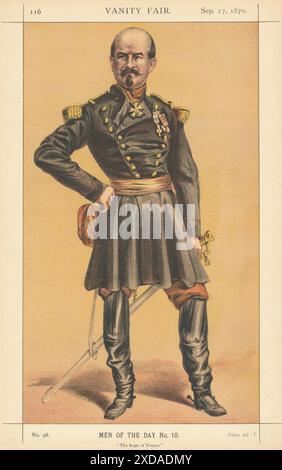 EITELKEIT FAIR SPIONAGE CARTOON General Louis-Jules Trochu 'die Hoffnung Frankreichs' 1870 Stockfoto