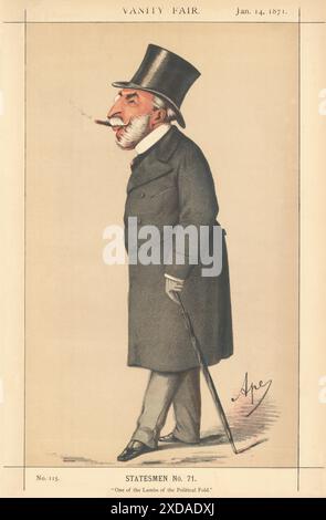 EITELKEIT FAIR SPION CARTOON Graf Rudolph Apponyi 'eines der Lämmer…' Diplomat 1871 Stockfoto