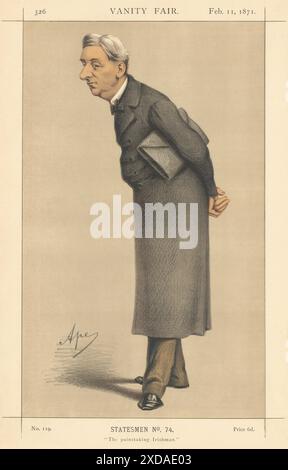 VANITY FAIR SPIONAGE-CARTOON William Monsell „der mühsame Ire“ im Druck von 1871 Stockfoto