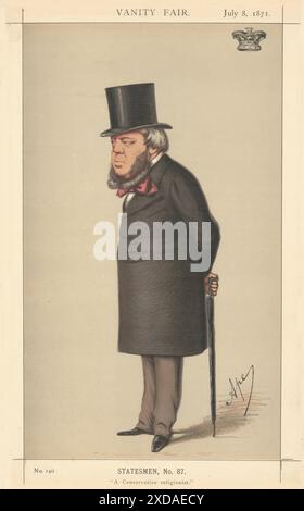 EITELKEIT FAIR SPIONAGE CARTOON Duke of Marlborough 'Ein konservativer Religionist' 1871 Stockfoto