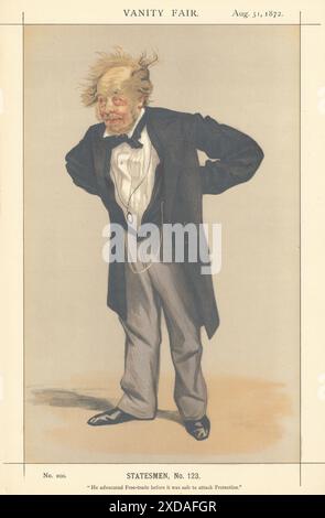 EITELKEIT FAIR SPION CARTOON Charles Pelham Villiers 'Er befürwortete Freihandel…' 1872 Stockfoto