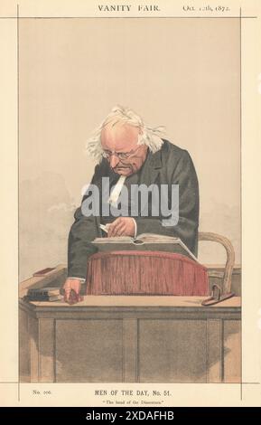 EITELKEIT FAIR SPIONAGE CARTOON Rev Thomas Binney 'der Kopf der Dissenter' 1872 Stockfoto