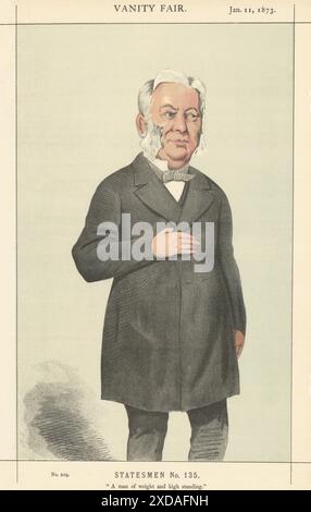 EITELKEIT FAIR SPIONAGE CARTOON Robert Wigram Crawford 'Ein Mann des Gewichts…' BoE 1873 Stockfoto