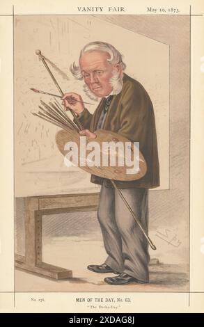 VANITY FAIR SPIONAGE-CARTOON William Powell Frith RA „The Derby-Day“-Künstler 1873 Stockfoto