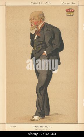 EITELKEIT FAIR SPIONAGE CARTOON Charles Stanhope 'ein unerwarteter Earl' von Harrington 1873 Stockfoto