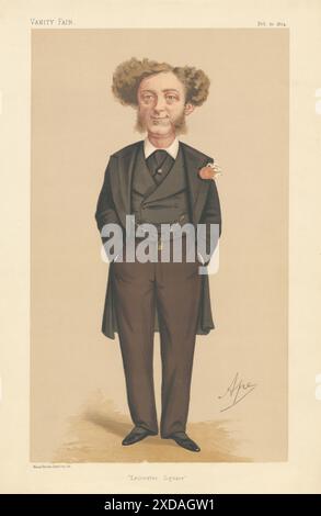 EITELKEIT-SPION-CARTOON Albert Grant 'Leicester Square' Finance. Bis April 1874 Stockfoto