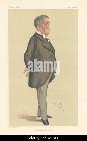 EITELKEIT FAIR SPIONAGE CARTOON Beauchamp Paget-Seymour 'der Anschwellen des Ozeans' 1876 Stockfoto