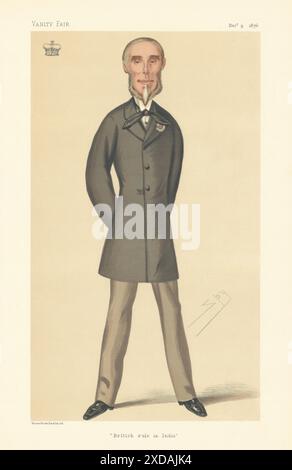 EITELKEIT FAIR SPIONAGE CARTOON Earl of Northbrook 'British Rule in India' Banking 1876 Stockfoto