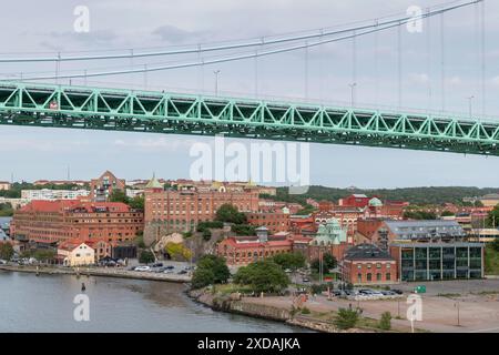 Die Alvsborgsbron-Brücke führt zur Insel Hesingen (Hisingen), Göteborg, Schweden Stockfoto