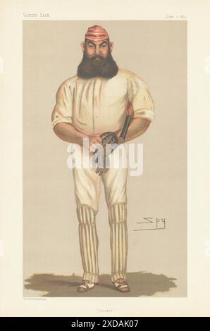 EITELKEIT, SPIONAGE, CARTOON W.G. (William Gilbert) Grace 'Cricket' Schlagmann 1877 Stockfoto