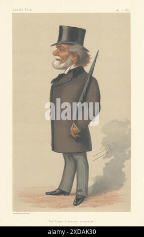 EITELKEIT FAIR SPIONAGE CARTOON Theodore Martin 'The Royal Literary Assistant' Poet 1877 Stockfoto