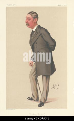 EITELKEIT FAIR SPION CARTOON LT-Gen Valentine Baker Pasha. Glos. Von Ape 1878 Print Stockfoto