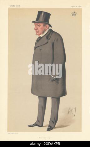 EITELKEIT FAIR SPIONAGE CARTOON Viscount Richard Lyons 'Diplomacy' Diplomat. Durch Ape 1878 Stockfoto