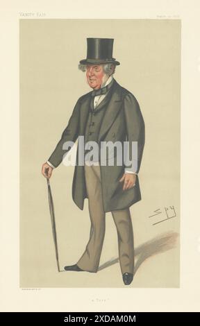 EITELKEIT FAIR SPION CARTOON Col John Sidney North 'A Tory' Politik 1878 alten Druck Stockfoto