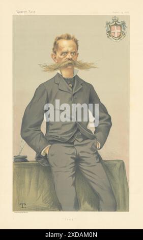 EITELKEIT FAIR SPIONAGE CARTOON King Humbert 'Italien' von T 1878 alten antiken Druck Stockfoto