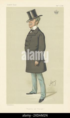 EITELKEIT FAIR SPIONAGE CARTOON Earl Fitzwilliam 'Property & Principle' Business 1878 Stockfoto