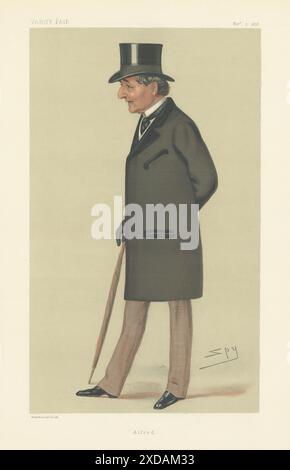 EITELKEIT FAIR SPION CARTOON Alfred Montgomery. Finanzen 1878 alten antiken Druck Stockfoto