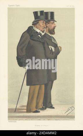 EITELY FAIR SPIONAGE CARTOON Benjamin Disraeli & Montagu Corry 'Power & Place' 1879 Stockfoto