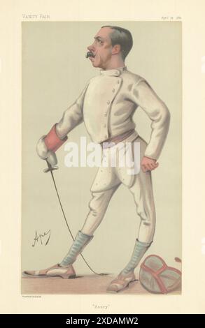 EITELKEIT FAIR SPIONAGE CARTOON LT-Col Henry Stracey 'Henry' Fechten. Durch Ape 1880 Stockfoto