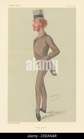 EITELKEIT FAIR SPIONAGE CARTOON Viscount Lymington 'Young Oxford' Hampshire 1880 Print Stockfoto