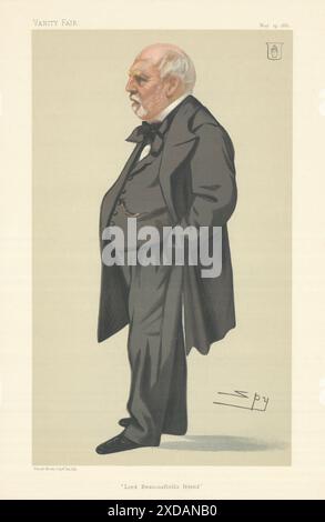 EITELITY FAIR SPION CARTOON Sir Philip Rose 'Lord Beaconsfield's Friend' Law 1881 Stockfoto