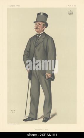 EITELKEIT FAIR SPIONAGE CARTOON Viscount Hawarden 'hereditäre Peitsche' Irland. T 1881 Stockfoto