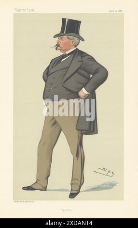 EITELKEIT FAIR SPION CARTOON Arthur Loftus Tottenham 'Lofty' Irland 1882 alten Druck Stockfoto