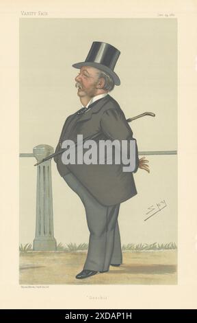 EITELKEIT FAIR SPION CARTOON Capt Arthur Gooch 'Goochie' Männer des Tages 1882 Print Stockfoto