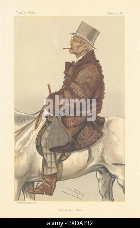 EITELKEIT FAIR SPIONAGE CARTOON Frederick Barne 'The Jockey Club'. Sportfahrer 1882 Stockfoto