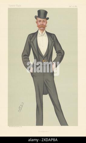 VANITY FAIR SPION CARTOON Viscount Baring 'Winchester' MP. Barings Bank 1883 Stockfoto