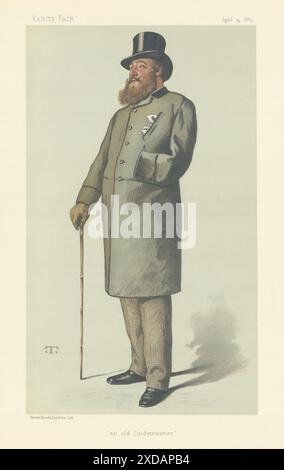 VANITY FAIR SPION CARTOON LT-Gen Charles Baring 'an old Coldstreamer' Sailing 1883 Stockfoto