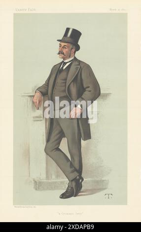 EITELKEIT FAIR SPIONAGE CARTOON Maj-General Edwyn Sherard Burnaby 'ein Krimheld' 1883 Stockfoto