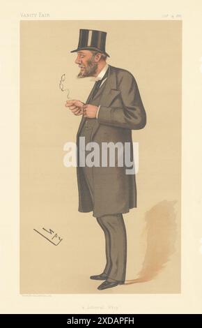 EITELKEIT FAIR SPION CARTOON Charles Cecil Cotes 'A Liberal Whip' Shrops 1883 Druck Stockfoto