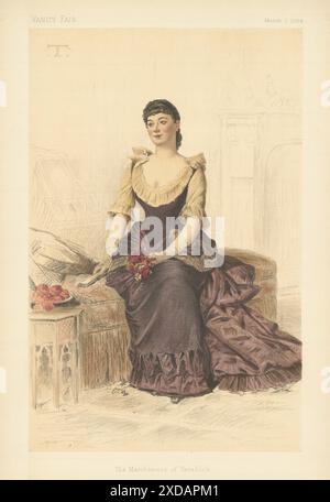 EITELKEIT FAIR SPION CARTOON Marchioness von Tweedale. Meine Damen. Von T 1884 alter Druck Stockfoto