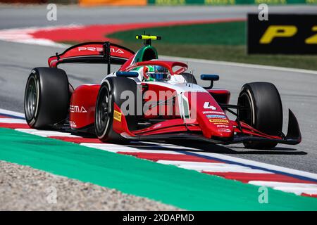 04 ANTONELLI Andrea Kimi (ita), Prema Racing, Dallara F2 2024, Action während der 6. Runde der FIA Formel 2 Meisterschaft 2024 vom 21. Bis 23. Juni 2024 auf dem Circuit de Barcelona-Catalunya in Montmelo, Spanien Stockfoto