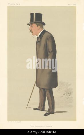 VANITY FAIR SPION CARTOON Thomas Hay Sweet Escott „The Fortnightly Review“ 1885 Stockfoto