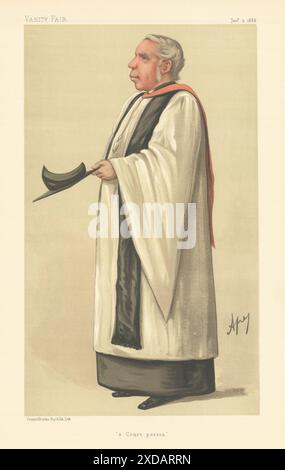 EITELKEIT FAIR SPIONAGE CARTOON Rev Canon R Duckworth 'Ein Gericht Parson' Klerus. Ape 1886 Stockfoto