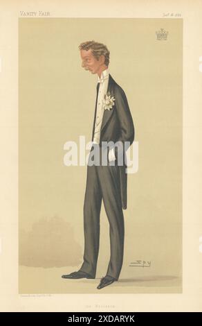 EITELKEIT FAIR SPIONAGE CARTOON Earl Cairns 'The Woolsack' Law 1886 alten antiken Druck Stockfoto