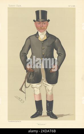 EITELKEIT FAIR SPIONAGE CARTOON Walter Hume Long MP 'Wiltshire'. Sportfahrer 1886 Stockfoto