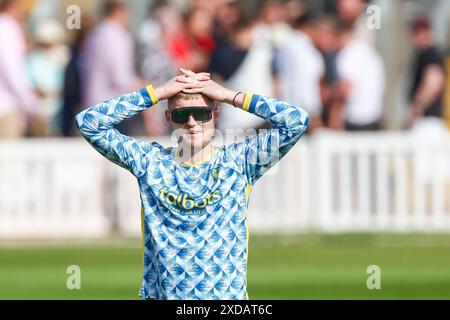 Worcester, Großbritannien. Juni 2024. Dan Mousley während des Vitality T20 Blast-Spiels zwischen Worcestershire Rapids und Birmingham Bears am 21. Juni 2024 in New Road, Worcester, Großbritannien. Foto von Stuart Leggett. Nur redaktionelle Verwendung, Lizenz für kommerzielle Nutzung erforderlich. Keine Verwendung bei Wetten, Spielen oder Publikationen eines einzelnen Clubs/einer Liga/eines Spielers. Quelle: UK Sports Pics Ltd/Alamy Live News Stockfoto