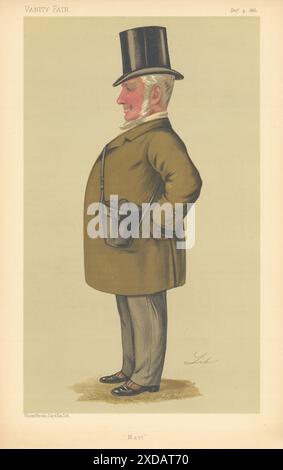 EITELKEIT FAIR SPION CARTOON Matthew Dawson. Rennen. Von Lib 1886 alt antiker Druck Stockfoto