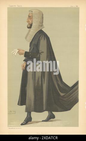 EITELKEIT FAIR SPION CARTOON Arthur Wellesley Peel 'The Speaker'. Law 1887-Druck Stockfoto