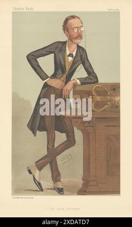 EITELKEIT FAIR SPIONAGE CARTOON Arthur Balfour 'der irische Sekretär' Premierminister 1887 Stockfoto