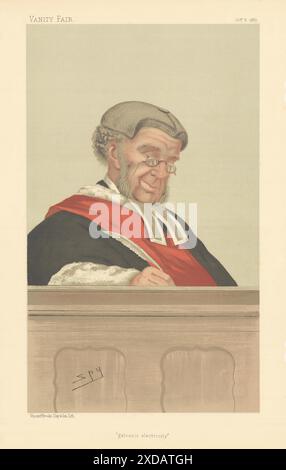 VANITY FAIR SPIONAGE CARTOON William Robert Grove 'galvanische Elektrizität' Richter 1887 Stockfoto