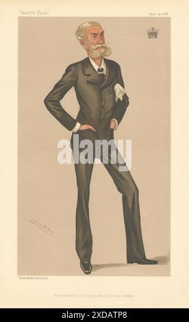 EITELKEIT FAIR SPIONAGE CARTOON Earl Cathcart 'Er hat sein Leben… gewidmet' 1888-Druck Stockfoto