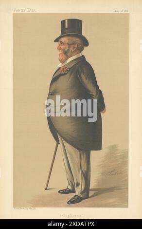 EITELKEIT FAIR SPIONAGE CARTOON James Marke "Telefone" Business. By Lib 1888 Print Stockfoto