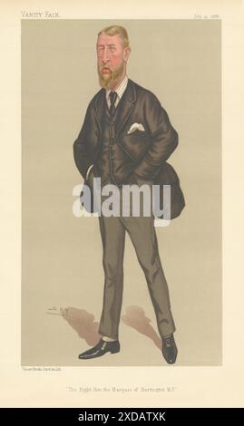 EITELKEIT FAIR SPIONAGE CARTOON 'The Right Hon the Marquis of Hartington MP' 1888 Stockfoto