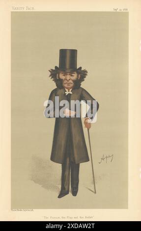 EITELKEIT FAIR SPIONAGE CARTOON Rev Hugh Haweis 'The Parson, The Play & The Ballet' 1888 Stockfoto