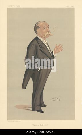 EITELKEIT FAIR SPIONAGE CARTOON 'Prinz Soltykoff' Saltykov. Russland. Lizenzgebühren 1889 Stockfoto